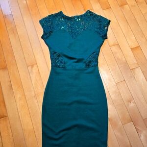 Elegant Teal Lace Dress
